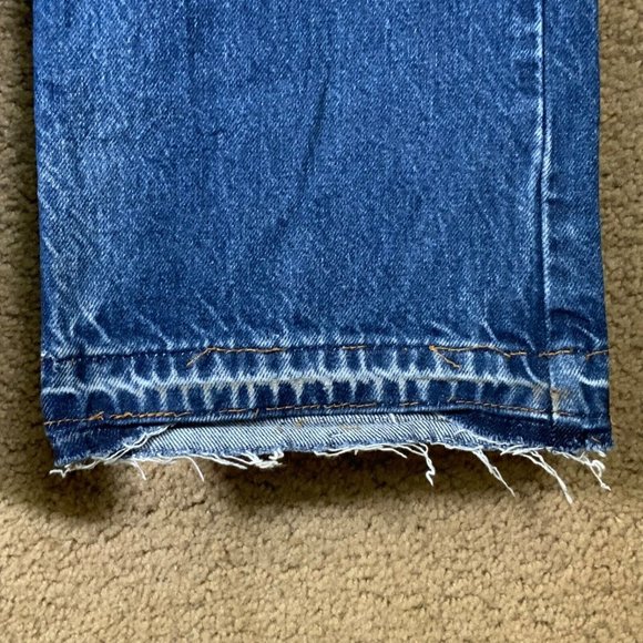 Vintage LEVIS Mens Jeans Sz 36x30 Boot Cut Red Tab Blue Denim Cotton Distressed - Picture 8 of 12